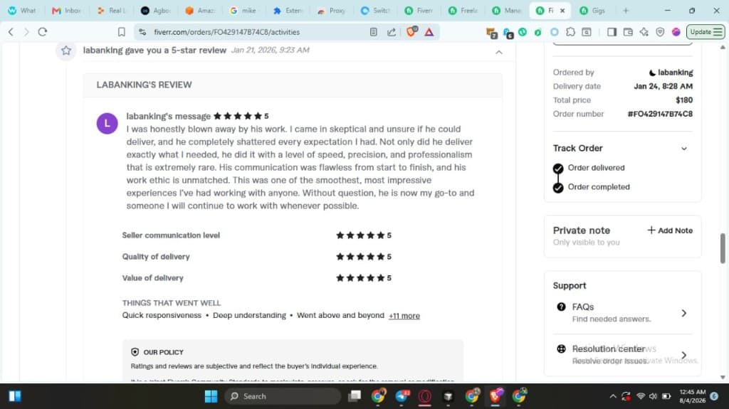 Fiverr review from labanking
