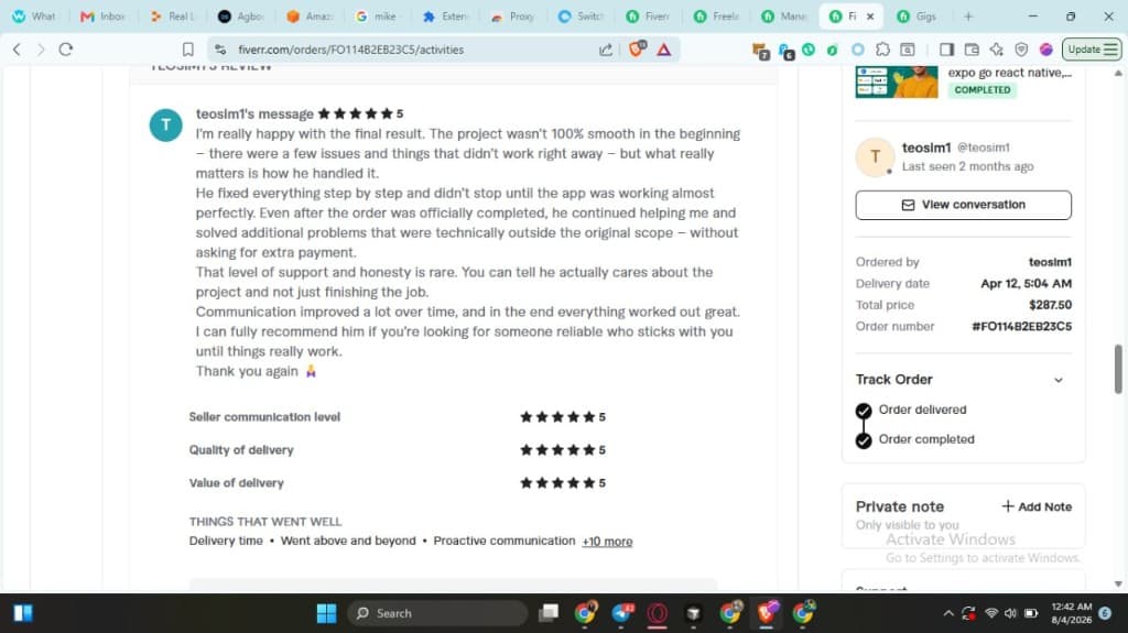 Fiverr review from teosim1