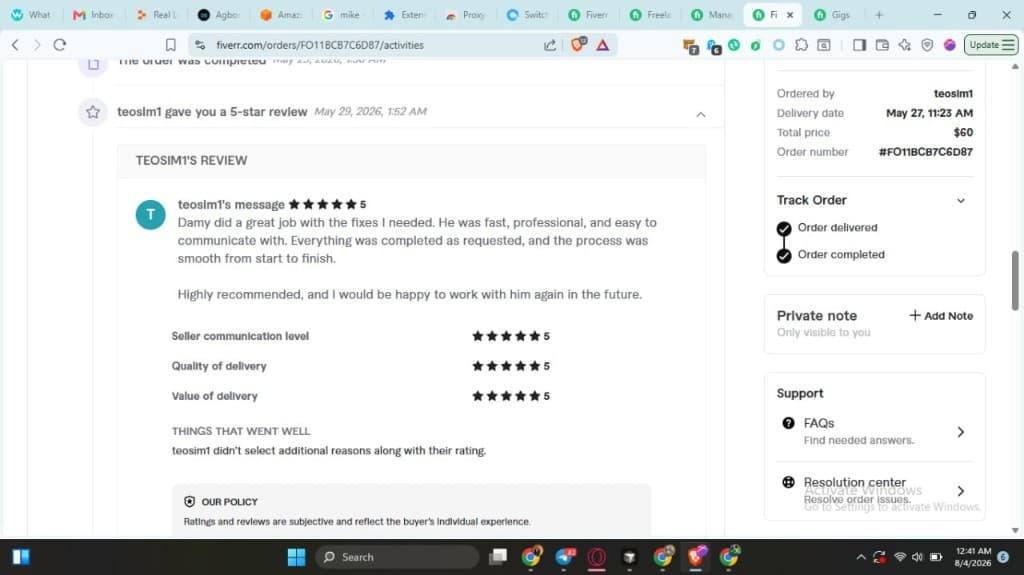 Fiverr review from teosim1
