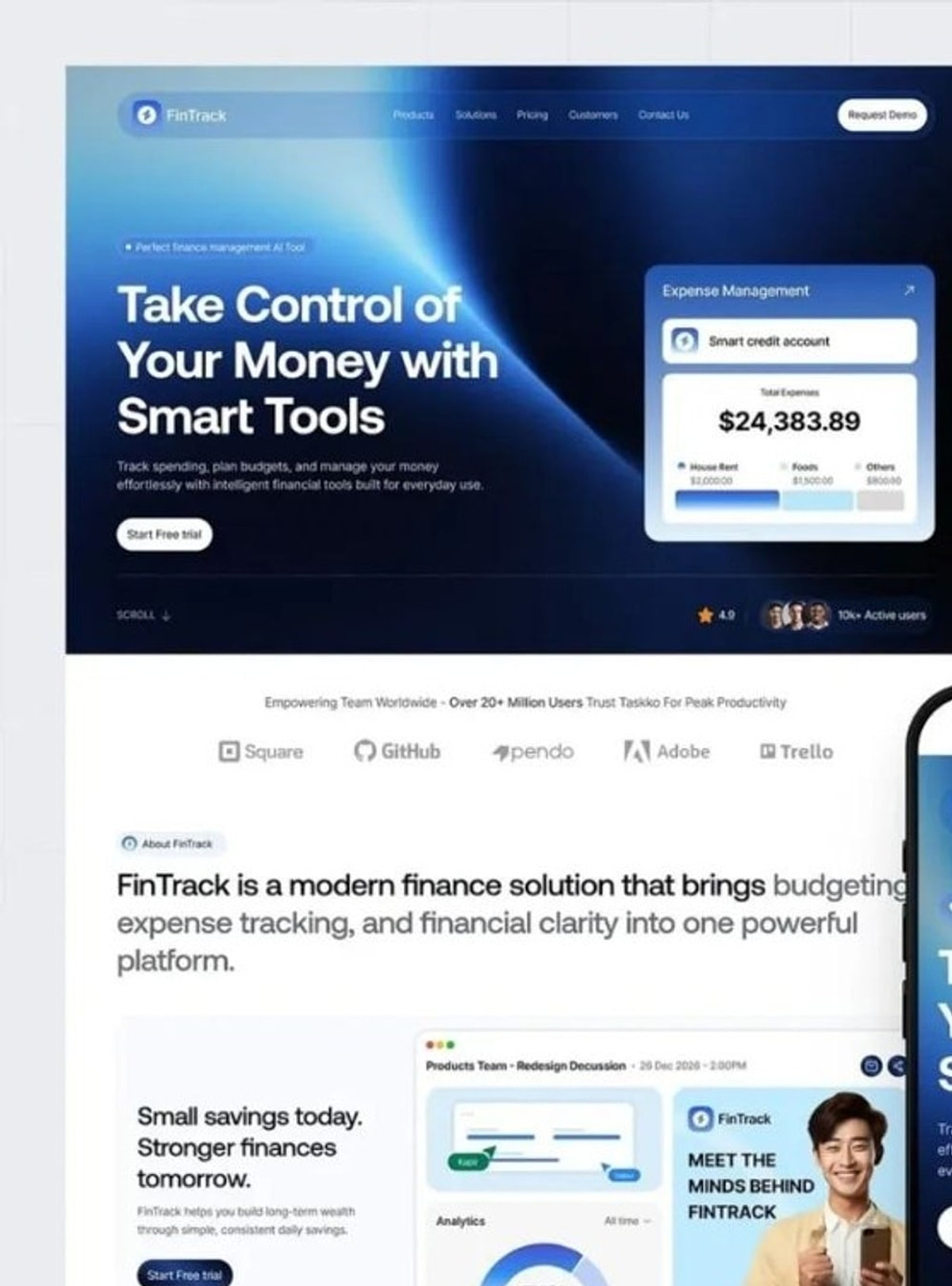 FinTrack — Finance Platform UI